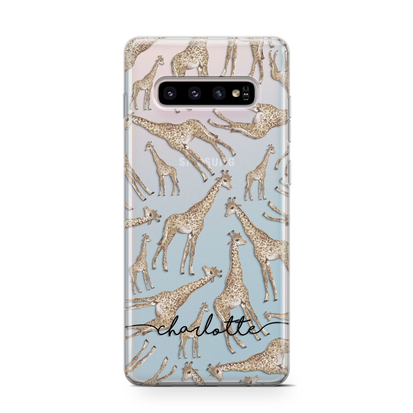 Personalised Giraffes with Name Samsung Galaxy S10 Case