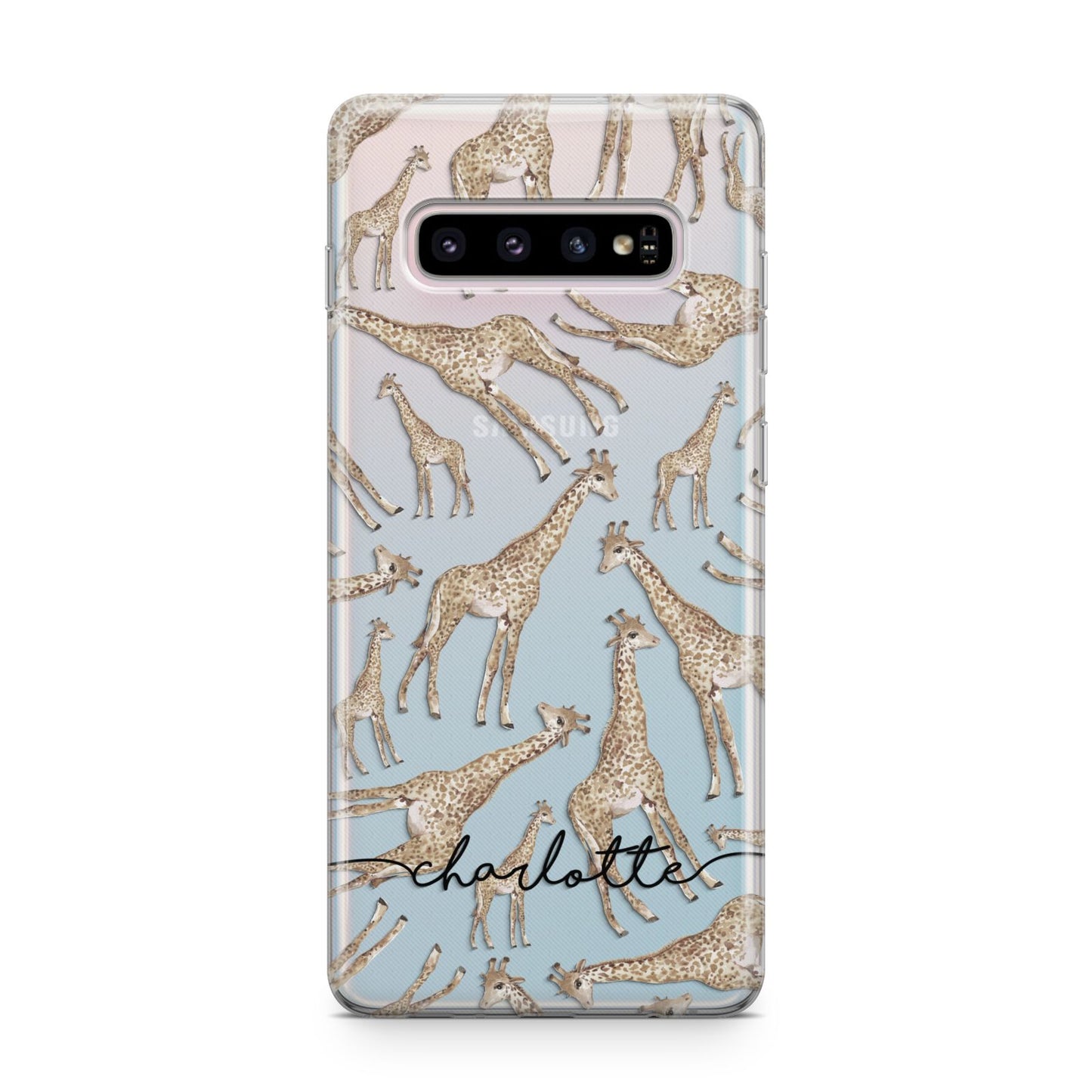 Personalised Giraffes with Name Samsung Galaxy S10 Plus Case