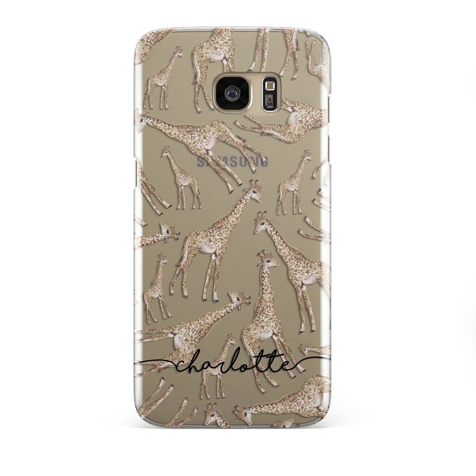 Personalised Giraffes with Name Samsung Galaxy S7 Edge Case