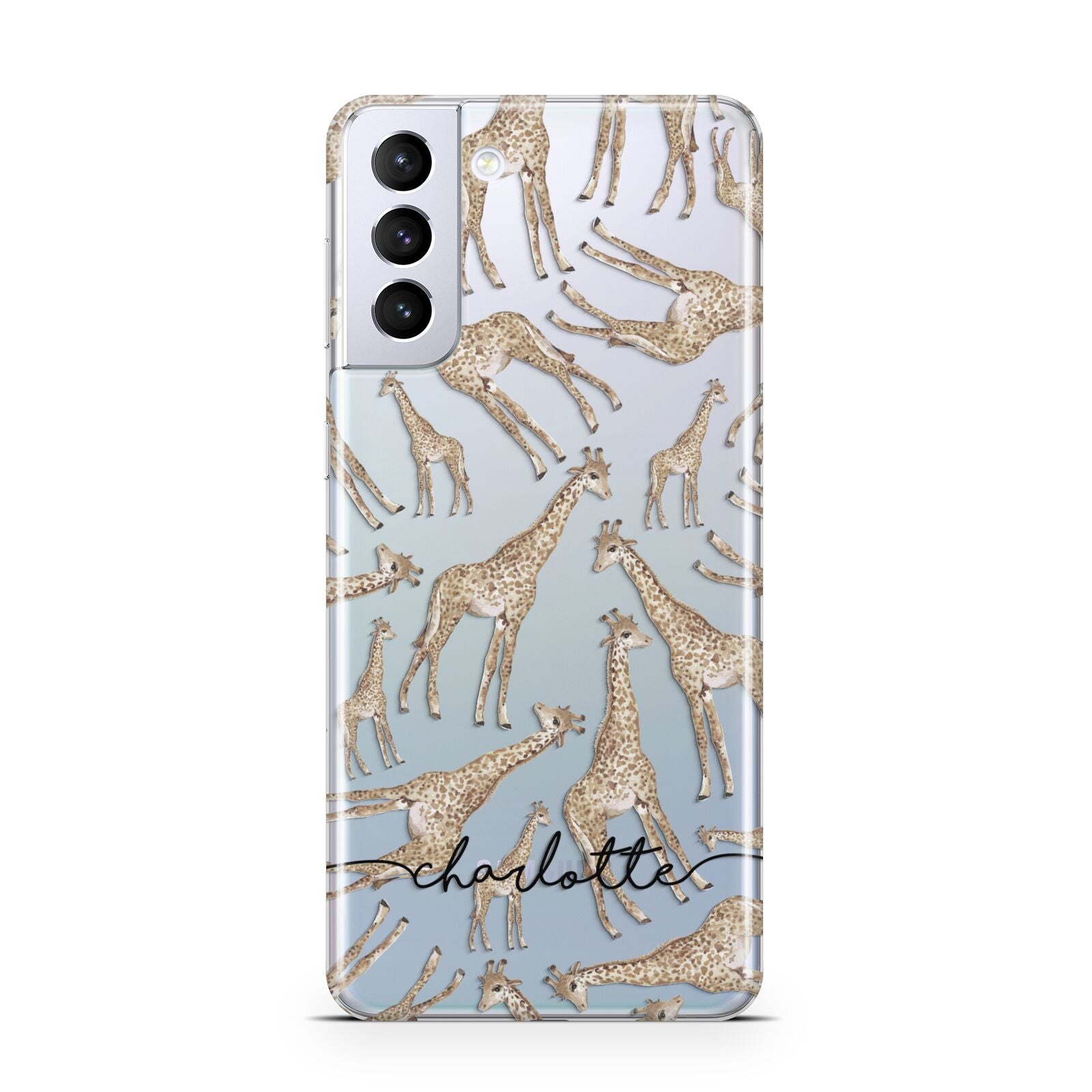 Personalised Giraffes with Name Samsung S21 Plus Phone Case