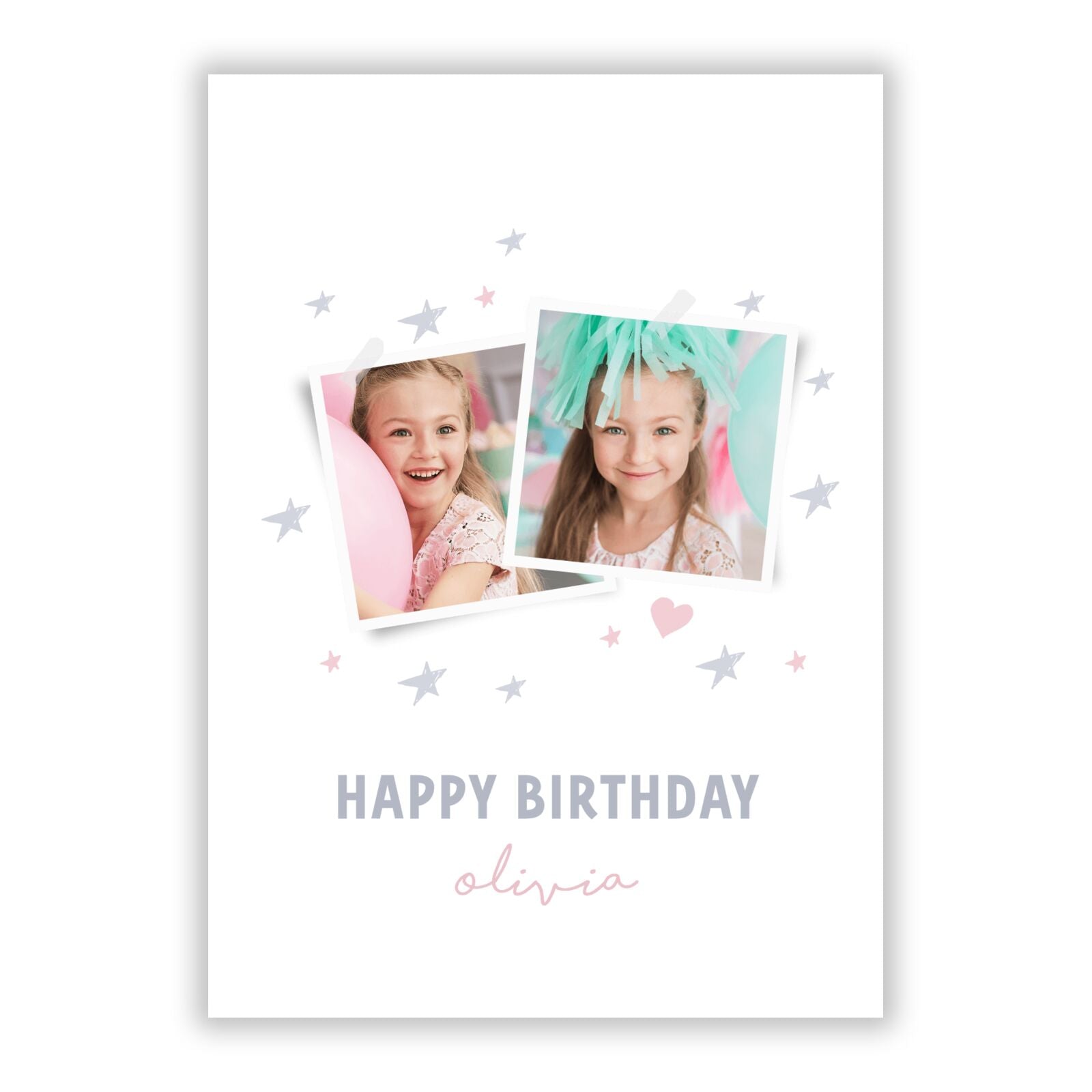 Personalised Girl s Birthday A5 Flat Greetings Card