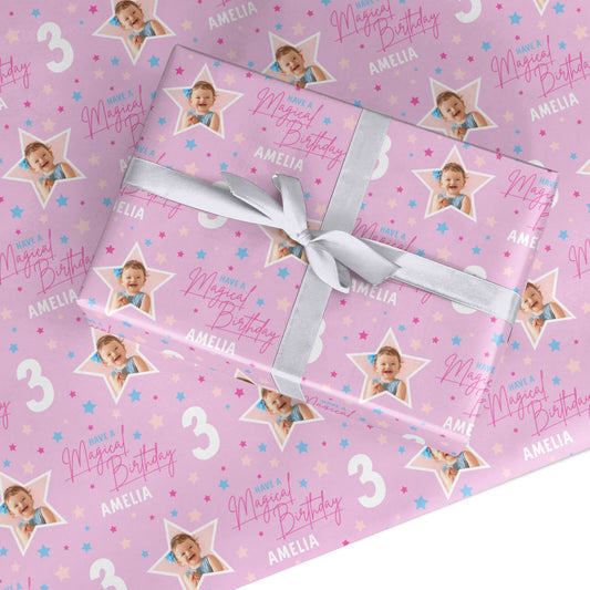 Personalised Girls Birthday Party Custom Wrapping Paper