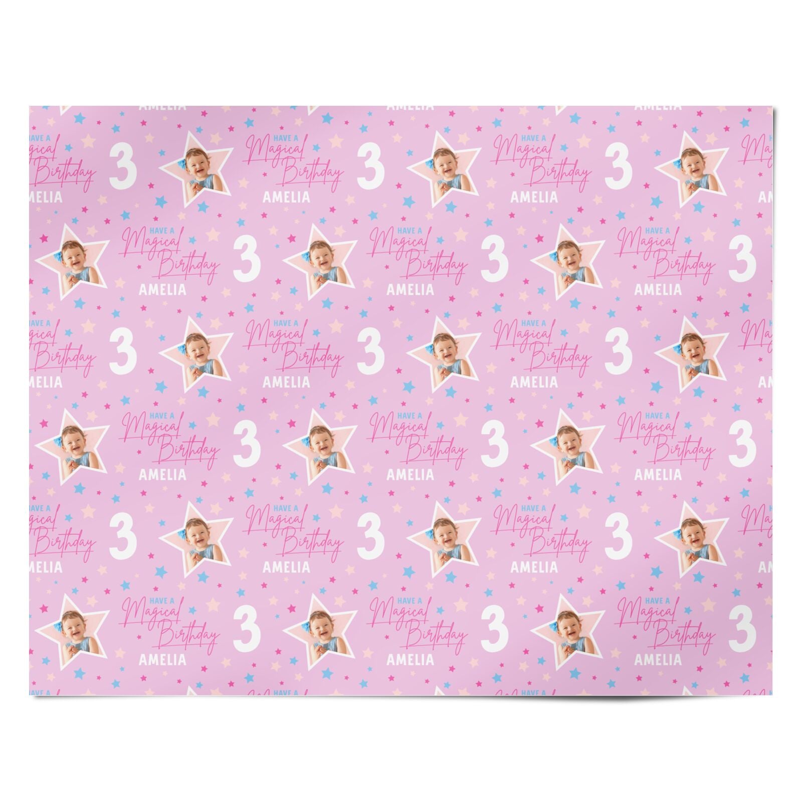 Personalised Girls Birthday Party Personalised Wrapping Paper Alternative