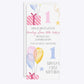 Personalised Girls First Birthday 4x9 Rectangle Invitation Glitter Front and Back Image