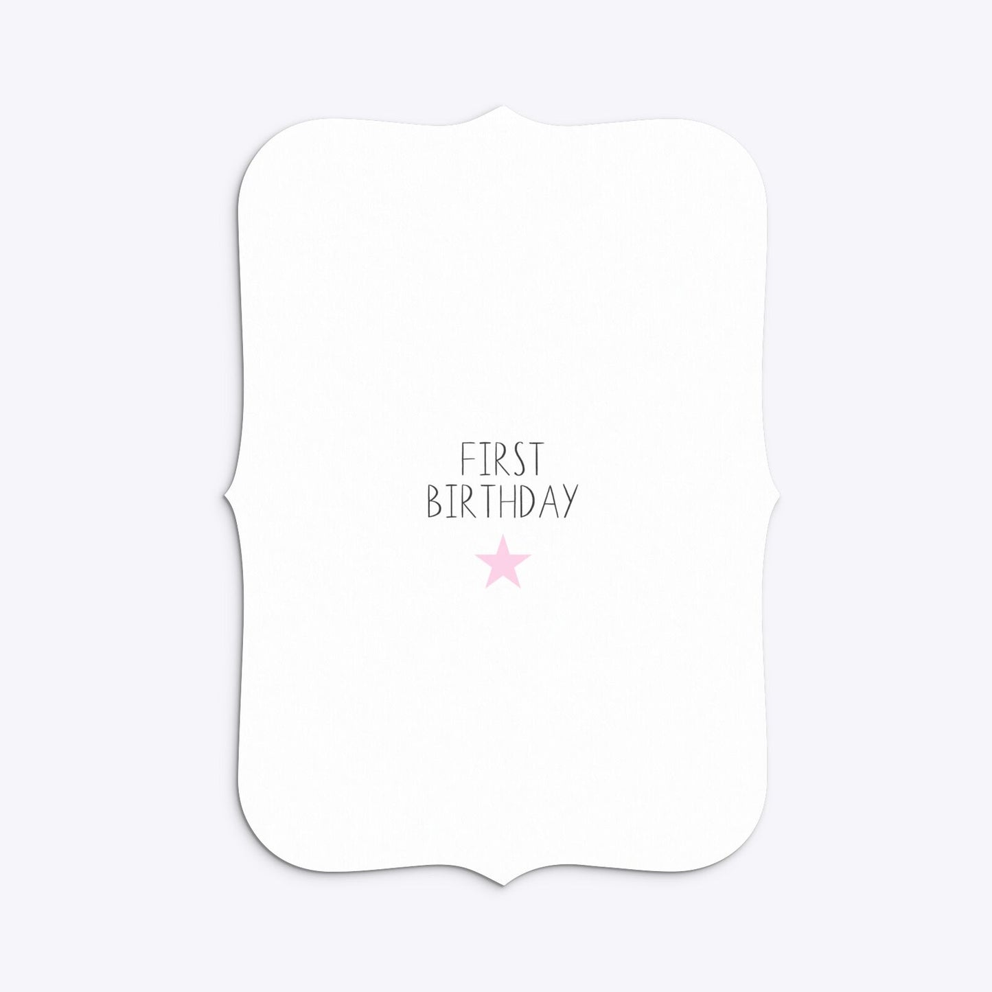 Personalised Girls First Birthday Bracket Invitation Matte Paper Back Image