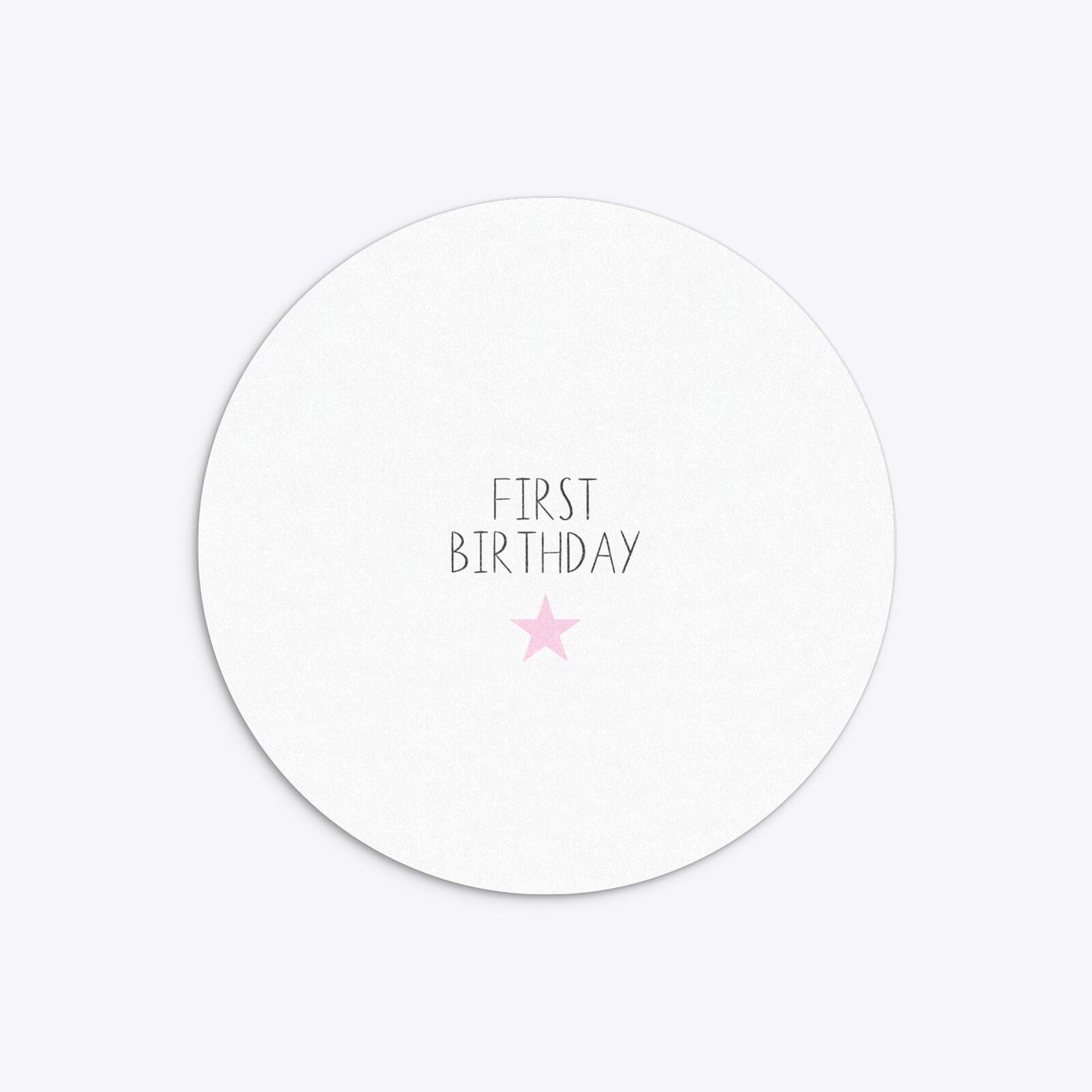 Personalised Girls First Birthday Circle 5 25x5 25 Invitation Glitter Back Image