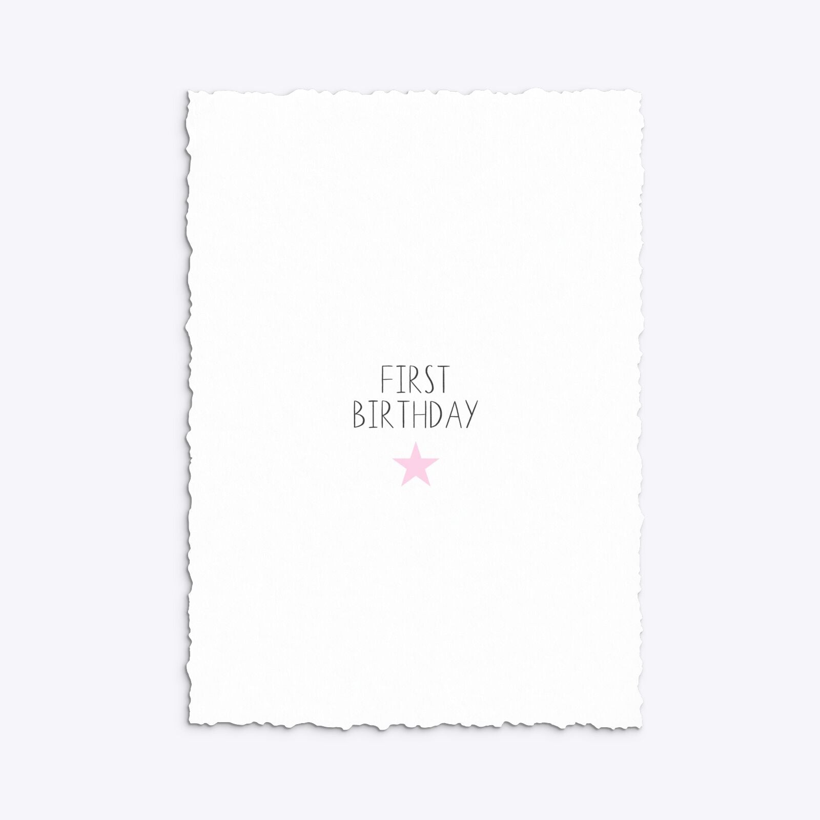 Personalised Girls First Birthday Deckle Invitation Matte Paper Back Image