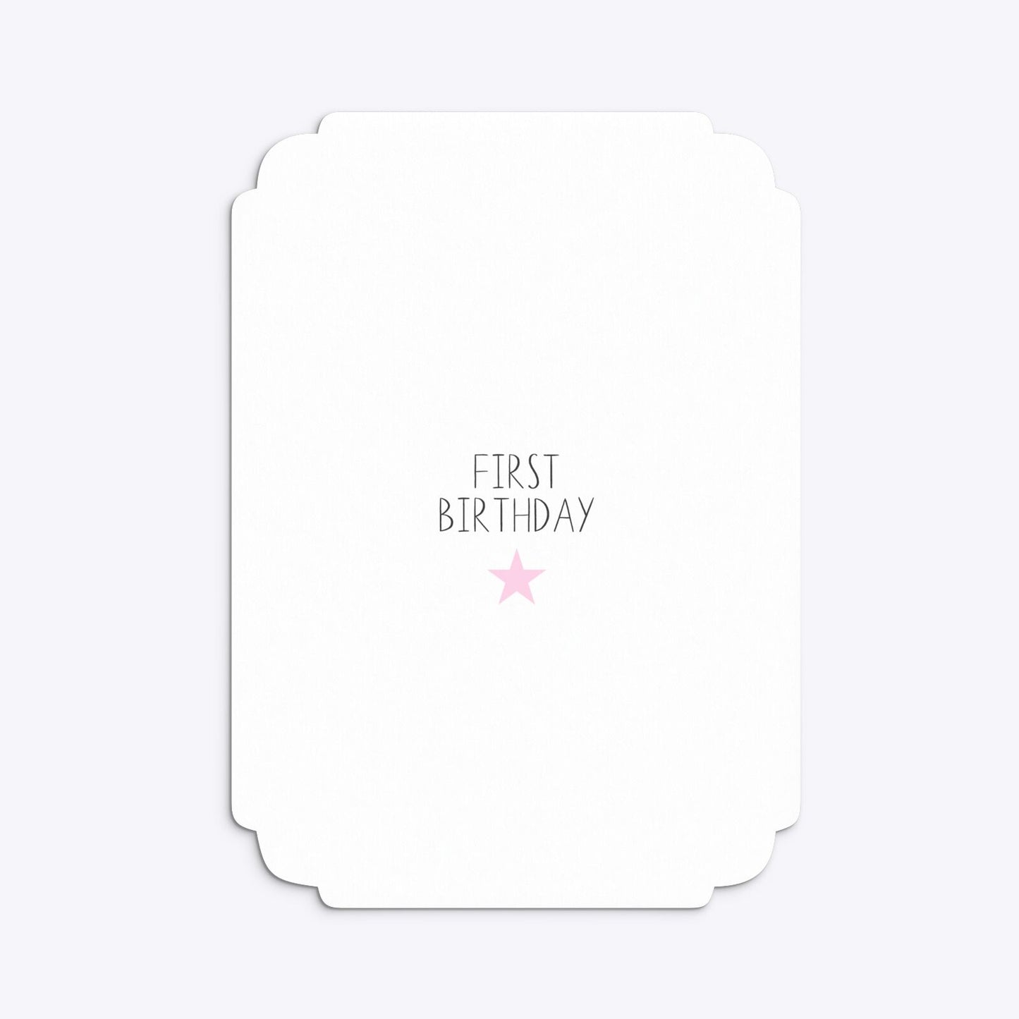 Personalised Girls First Birthday Deco Invitation Matte Paper Back Image