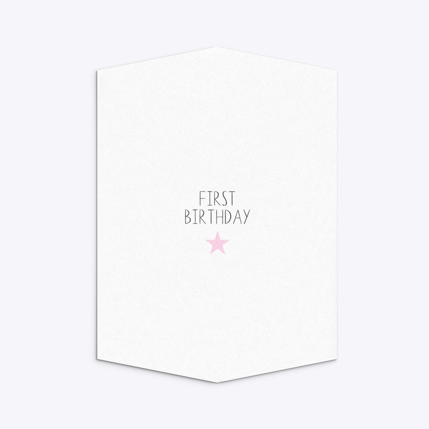 Personalised Girls First Birthday Geo Invitation Glitter Back Image