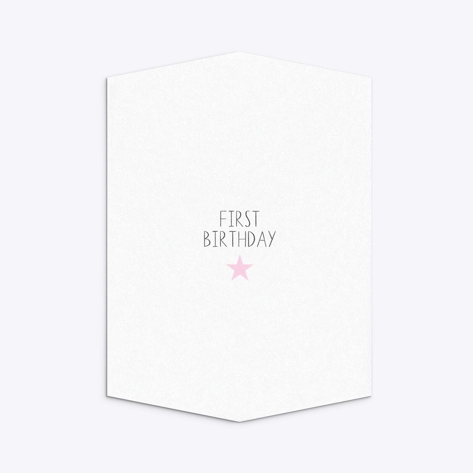 Personalised Girls First Birthday Geo Invitation Glitter Back Image