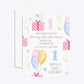 Personalised Girls First Birthday Geo Invitation Glitter Front and Back Image
