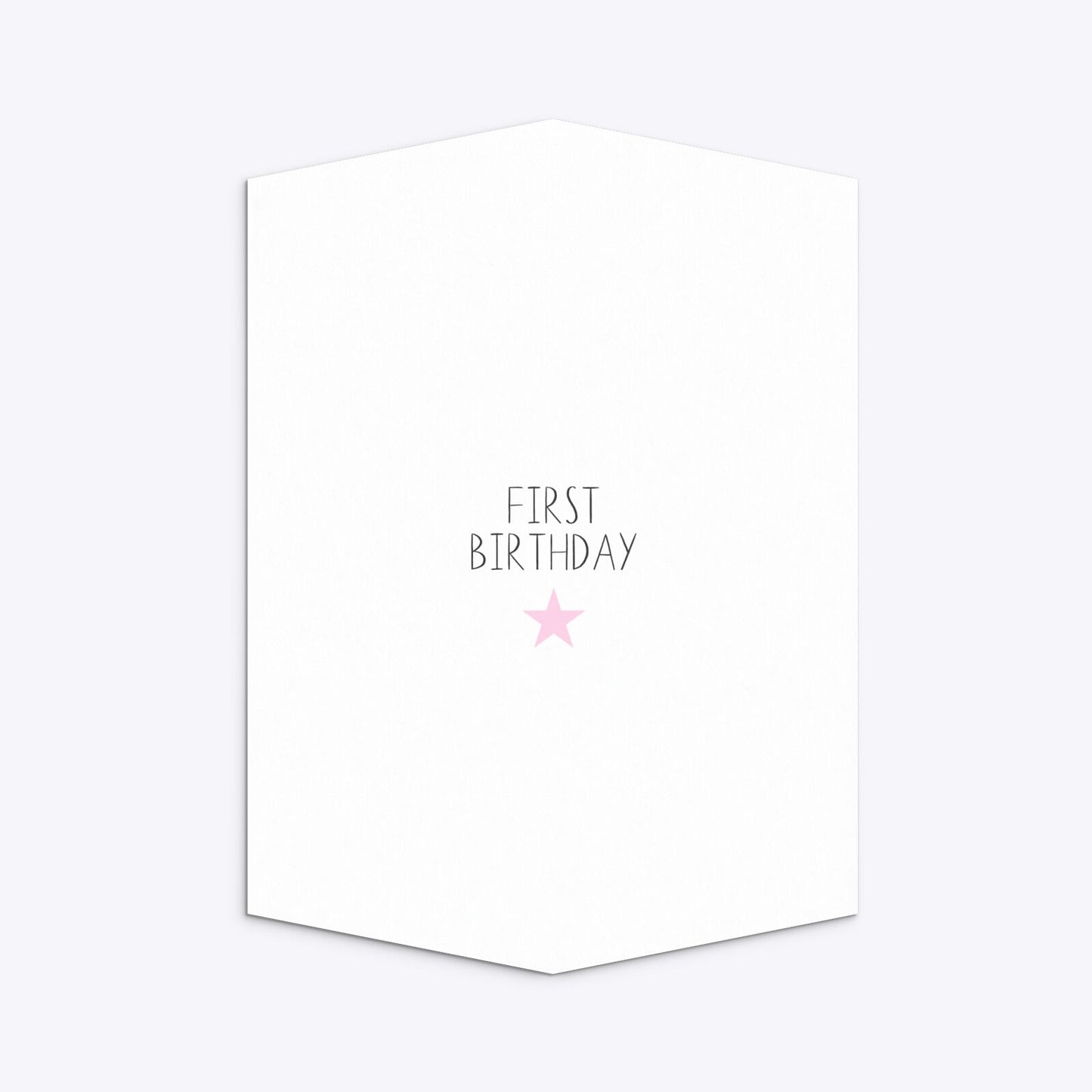 Personalised Girls First Birthday Geo Invitation Matte Paper Back Image