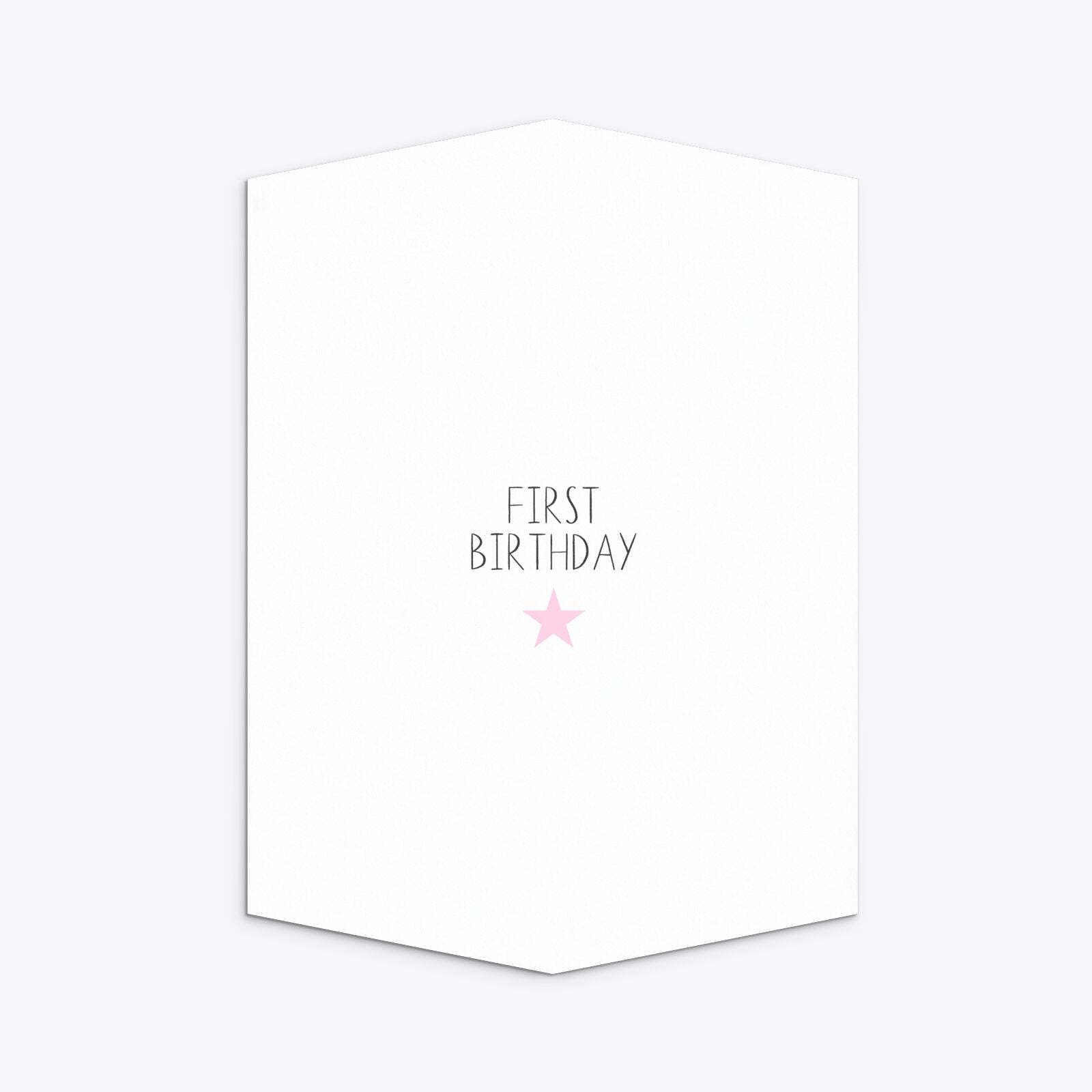 Personalised Girls First Birthday Geo Invitation Matte Paper Back Image