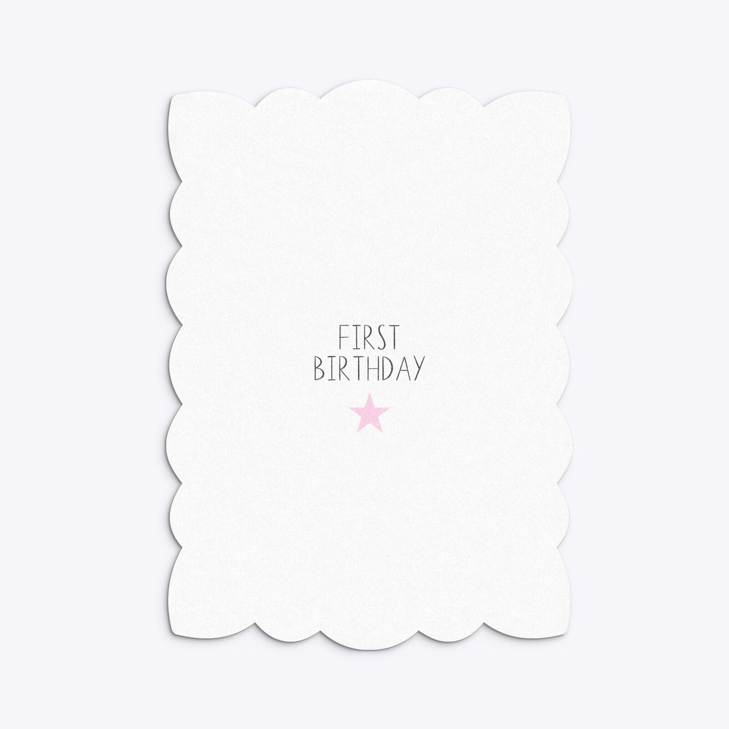Personalised Girls First Birthday Petal Invitation Glitter Back Image