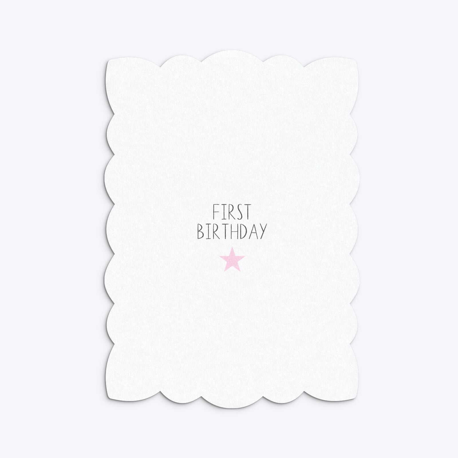 Personalised Girls First Birthday Petal Invitation Glitter Back Image