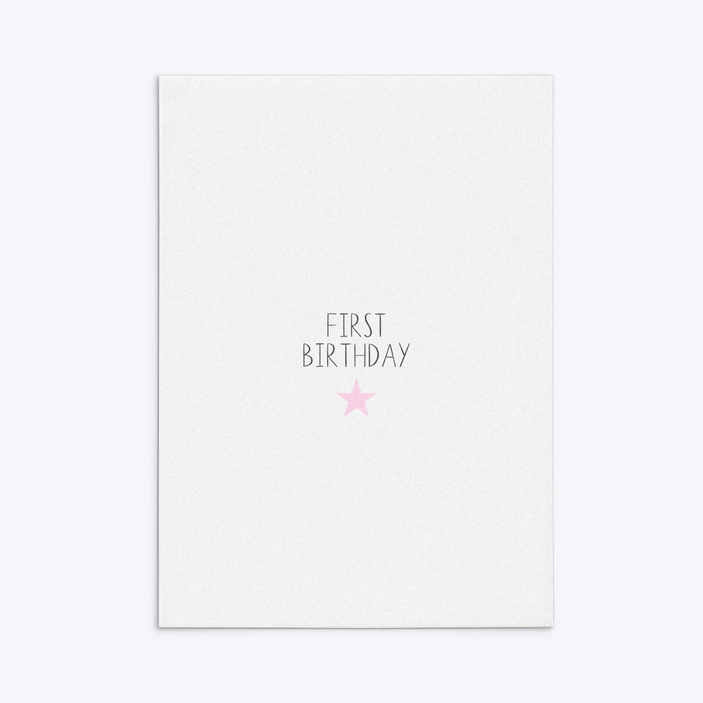 Personalised Girls First Birthday Rectangle Invitation Glitter Back Image