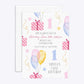 Personalised Girls First Birthday Rectangle Invitation Glitter Front and Back Image