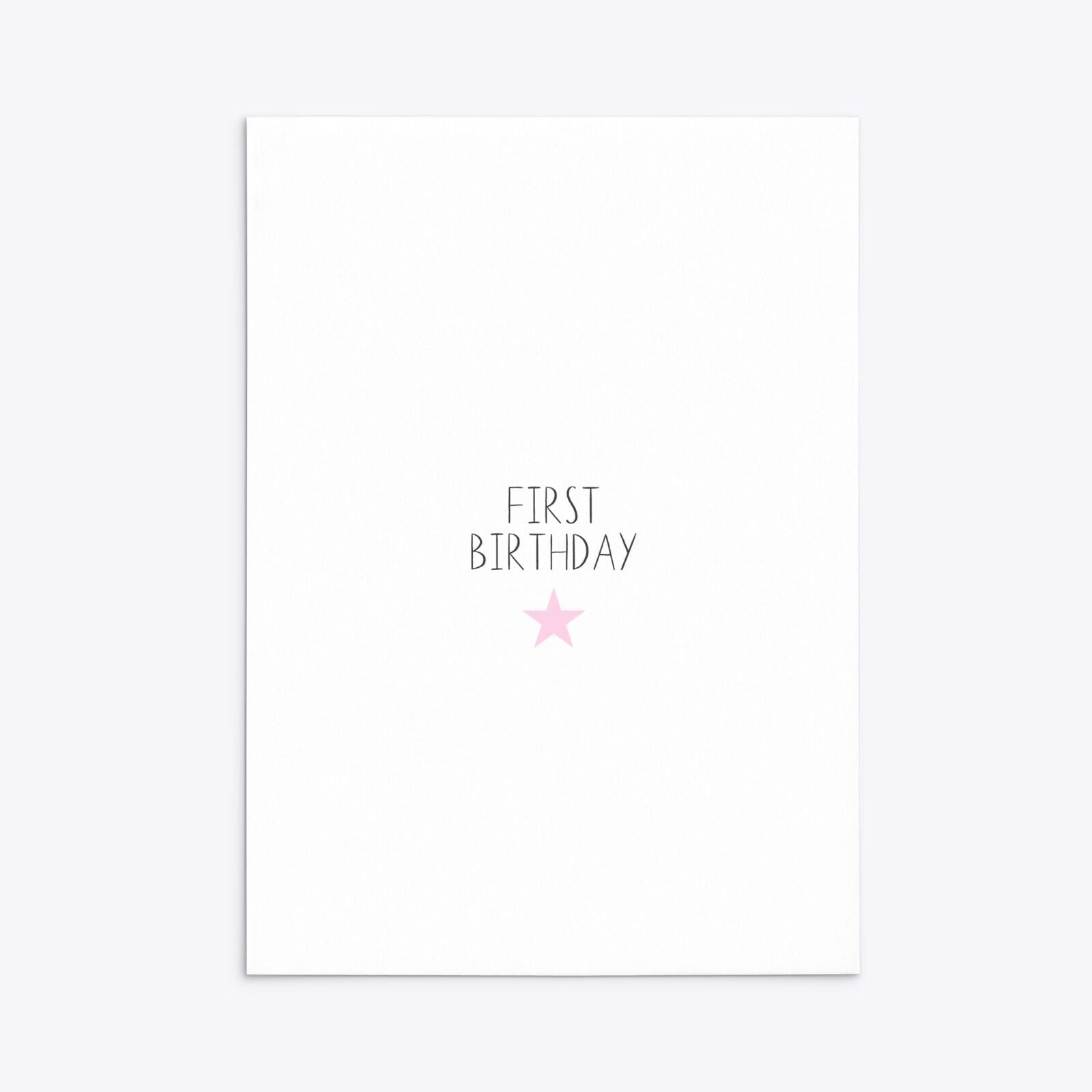 Personalised Girls First Birthday Rectangle Invitation Matte Paper Back Image