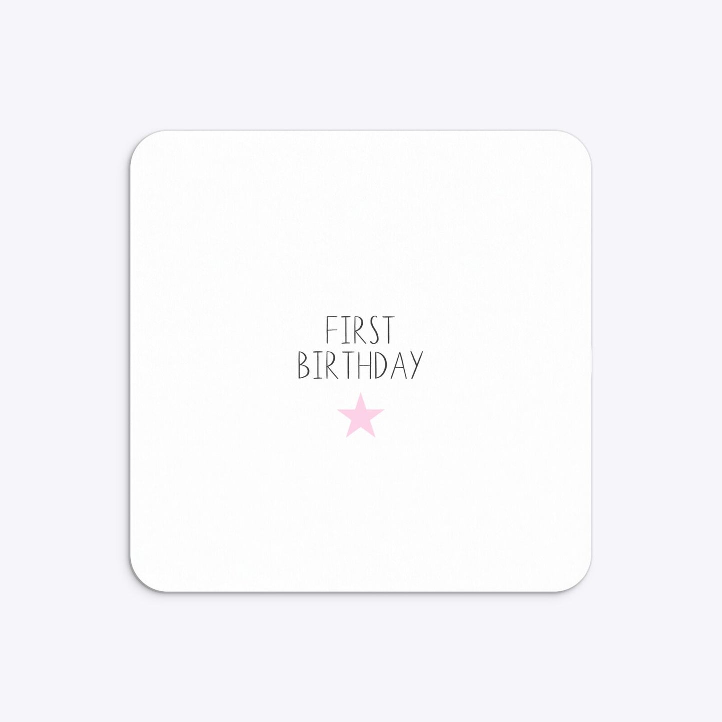 Personalised Girls First Birthday Rounded 5 25x5 25 Invitation Matte Paper Back Image