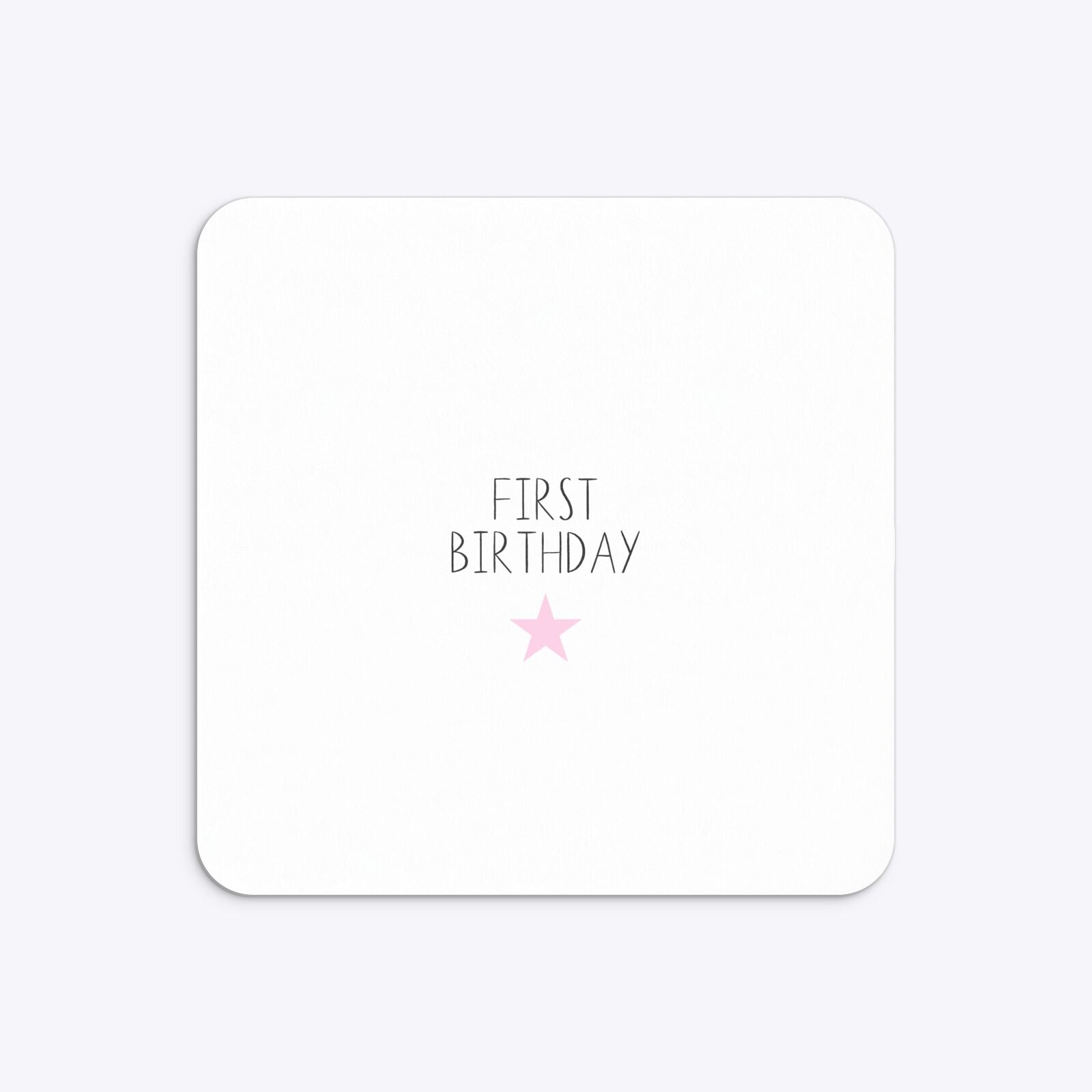 Personalised Girls First Birthday Rounded 5 25x5 25 Invitation Matte Paper Back Image