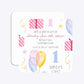 Personalised Girls First Birthday Rounded 5 25x5 25 Invitation Matte Paper Front and Back Image