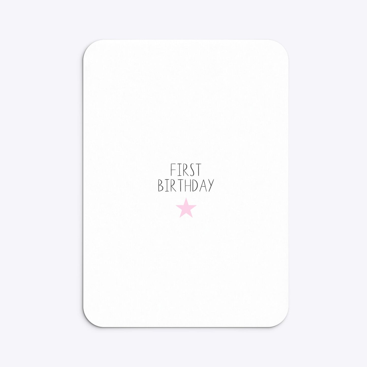 Personalised Girls First Birthday Rounded Invitation Matte Paper Back Image