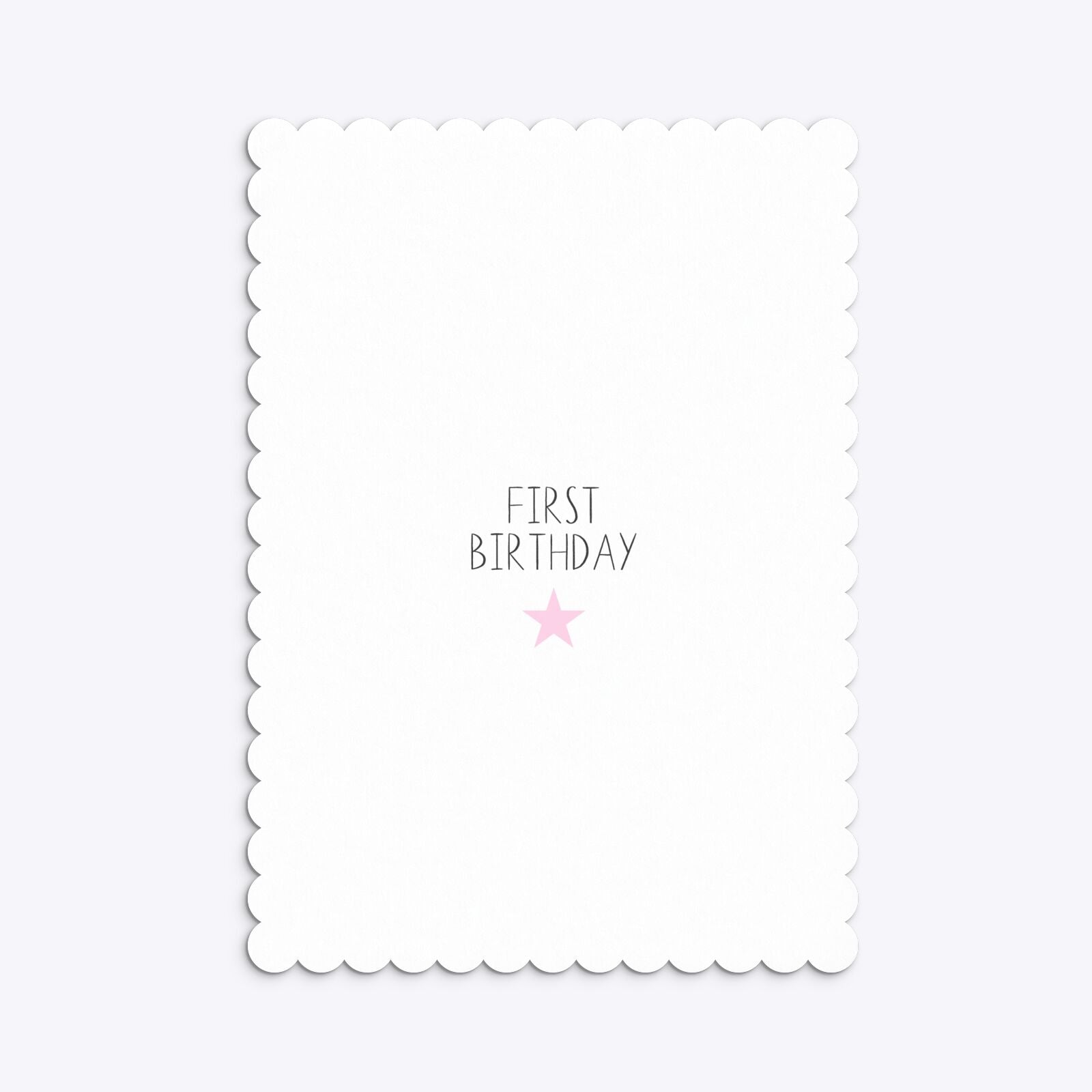 Personalised Girls First Birthday Scalloped Invitation Matte Paper Back Image