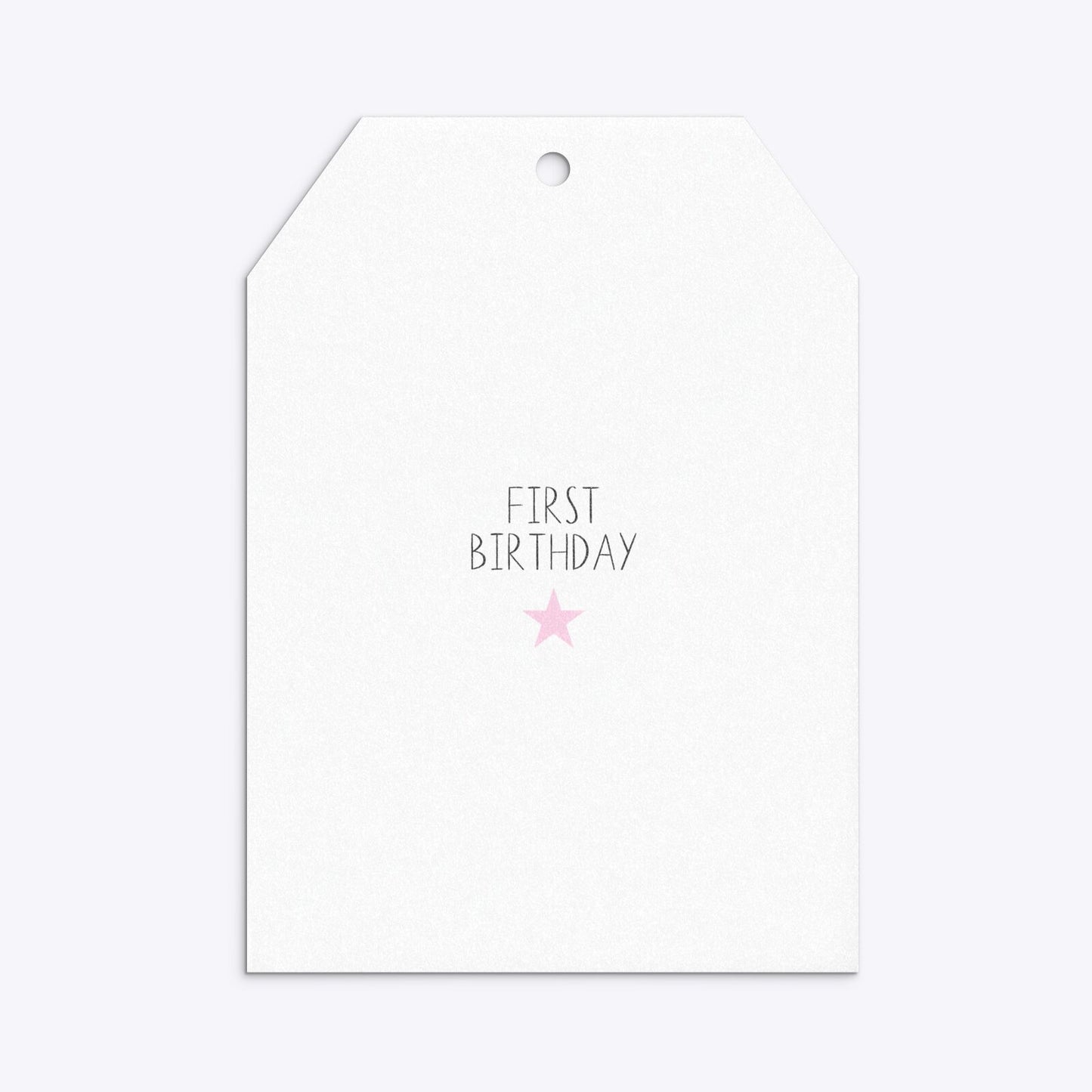 Personalised Girls First Birthday Tag Invitation Glitter Back Image
