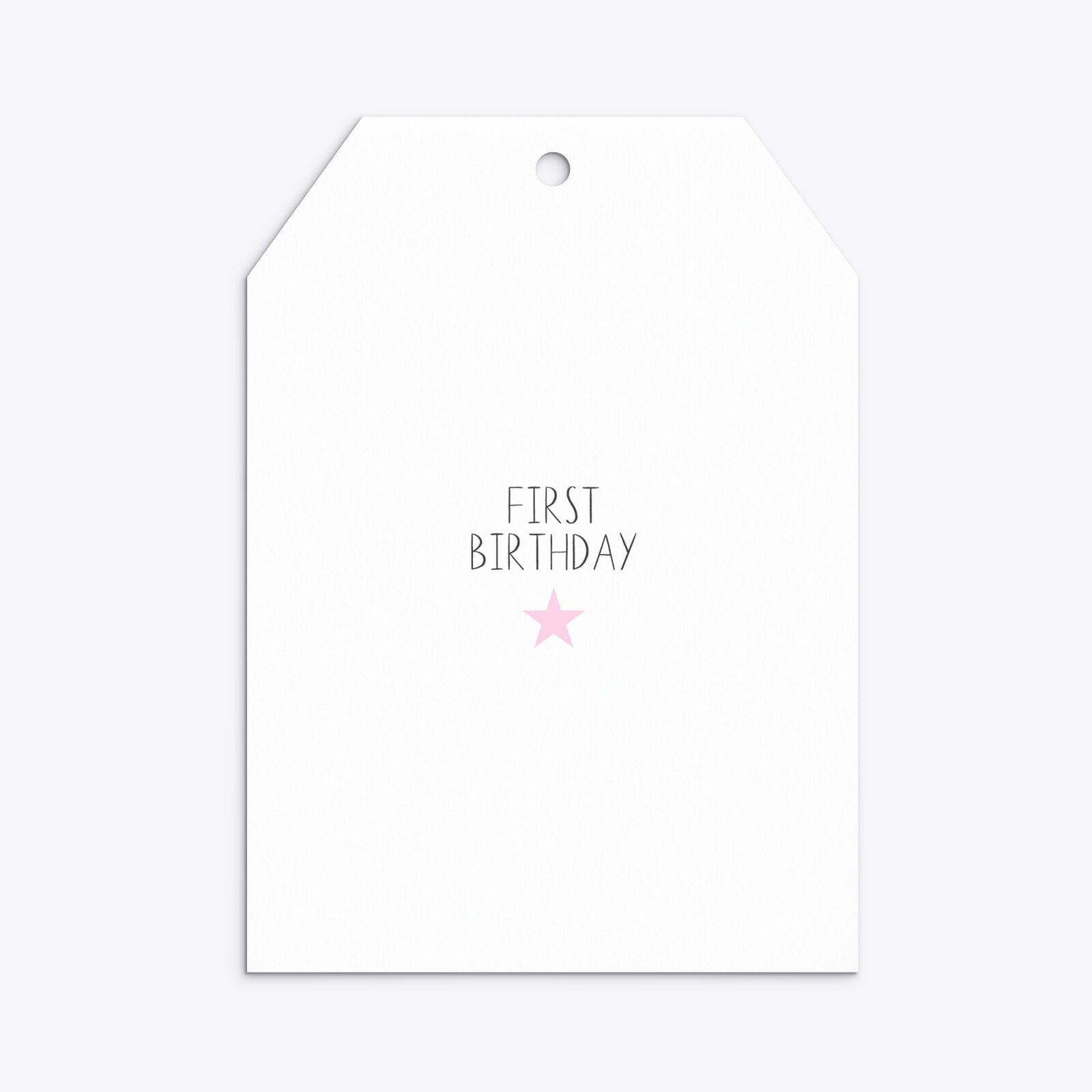 Personalised Girls First Birthday Tag Invitation Matte Paper Back Image