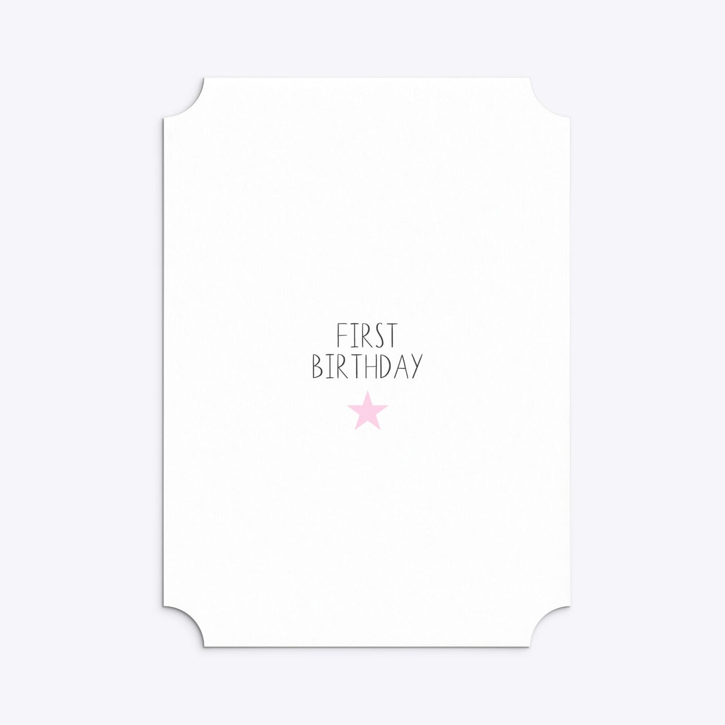 Personalised Girls First Birthday Ticket Invitation Matte Paper Back Image