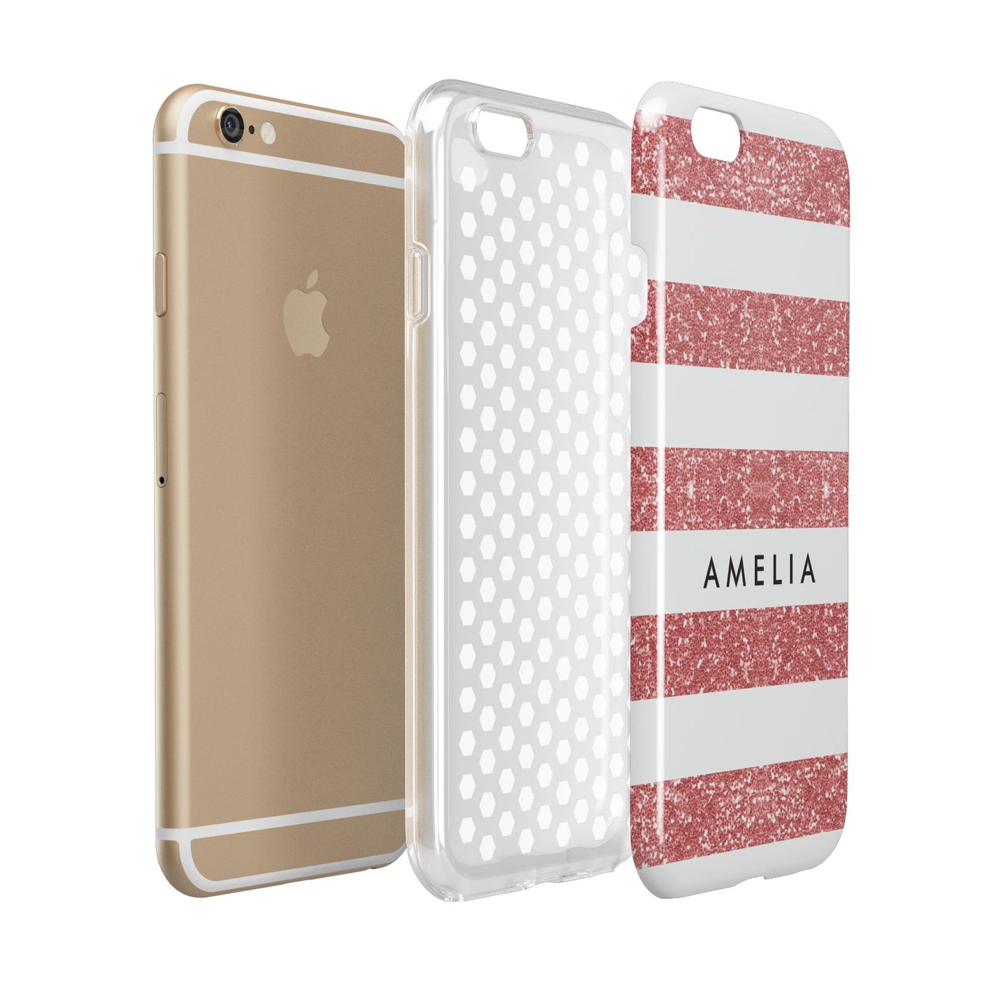 Personalised Glitter Effect Name Initials Apple iPhone 6 3D Tough Case Expanded view