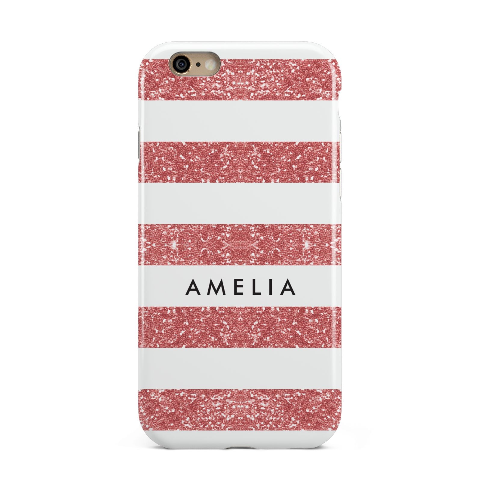 Personalised Glitter Effect Name Initials Apple iPhone 6 3D Tough Case