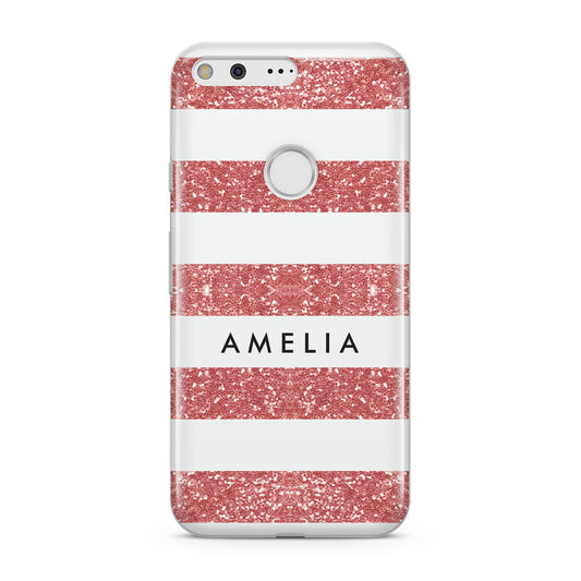 Personalised Glitter Effect Name Initials Google Pixel Case