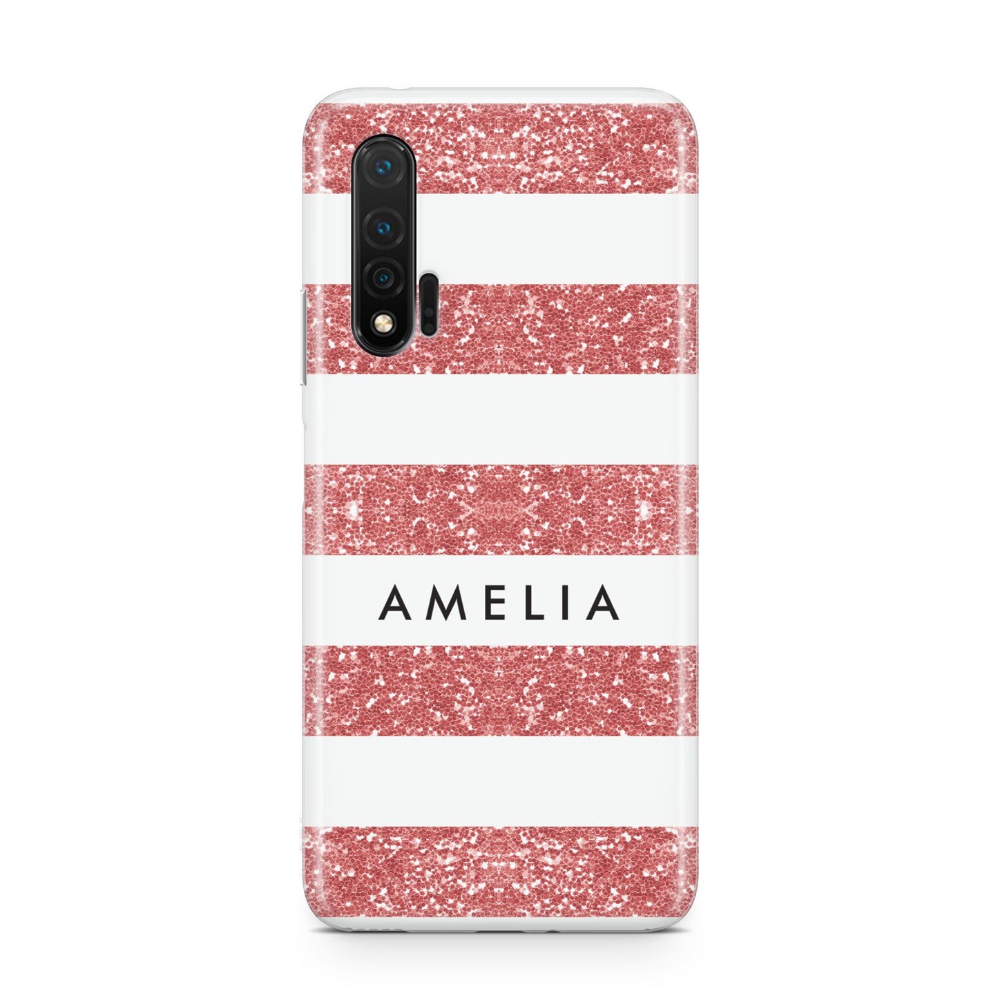 Personalised Glitter Effect Name Initials Huawei Nova 6 Phone Case