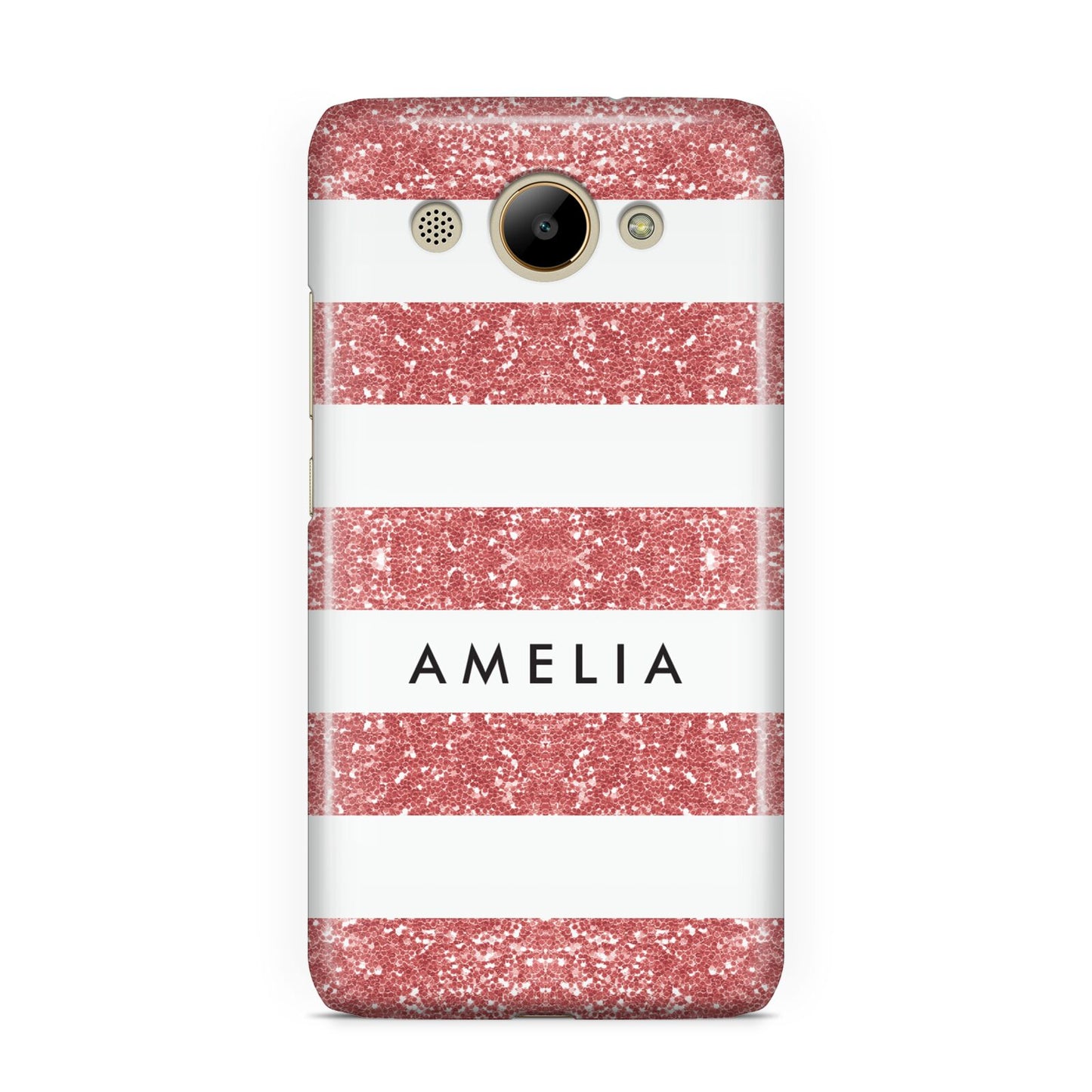 Personalised Glitter Effect Name Initials Huawei Y3 2017