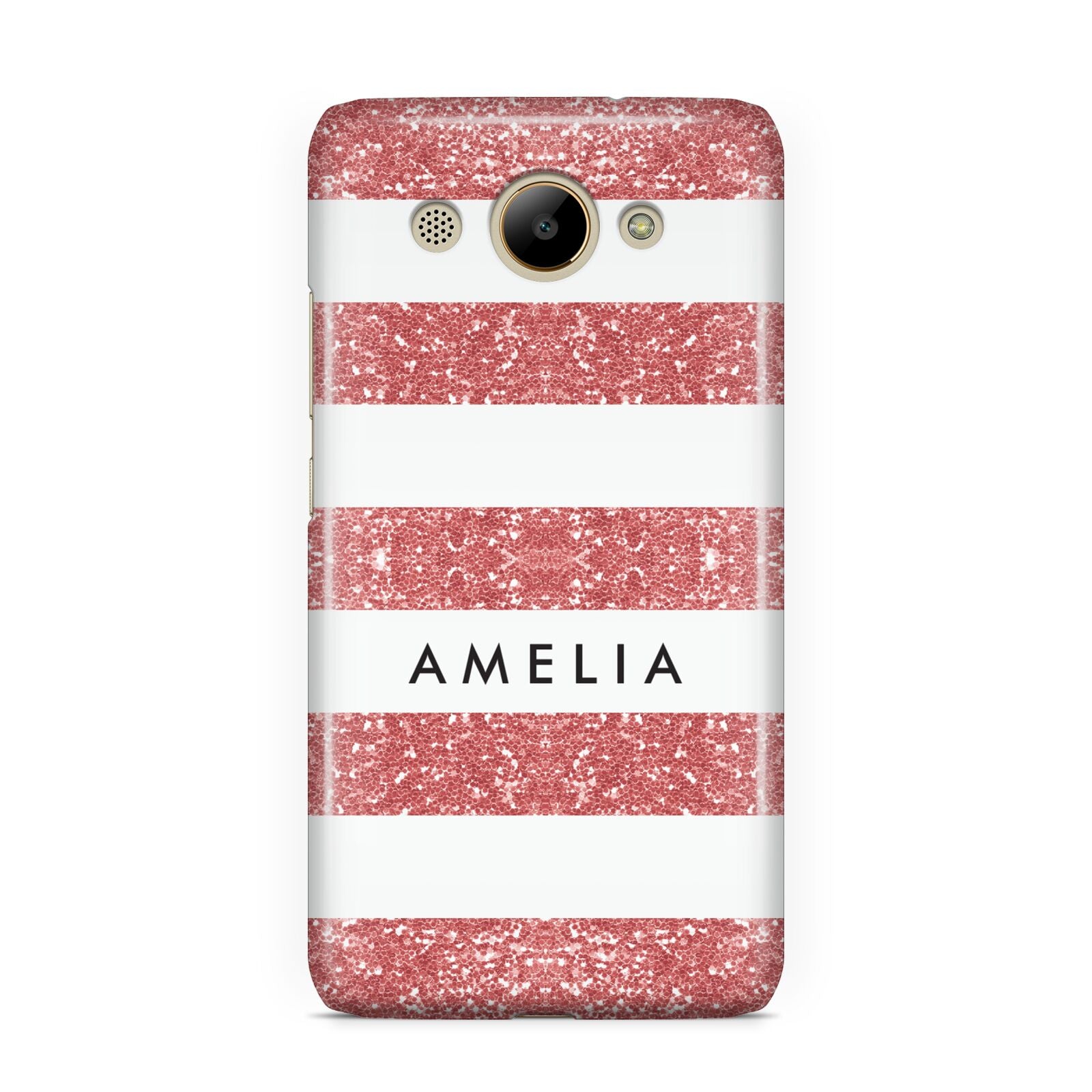 Personalised Glitter Effect Name Initials Huawei Y3 2017