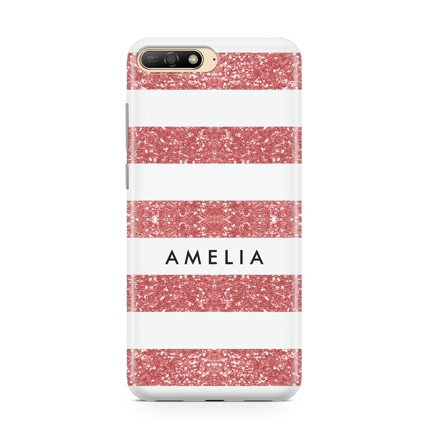 Personalised Glitter Effect Name Initials Huawei Y6 2018