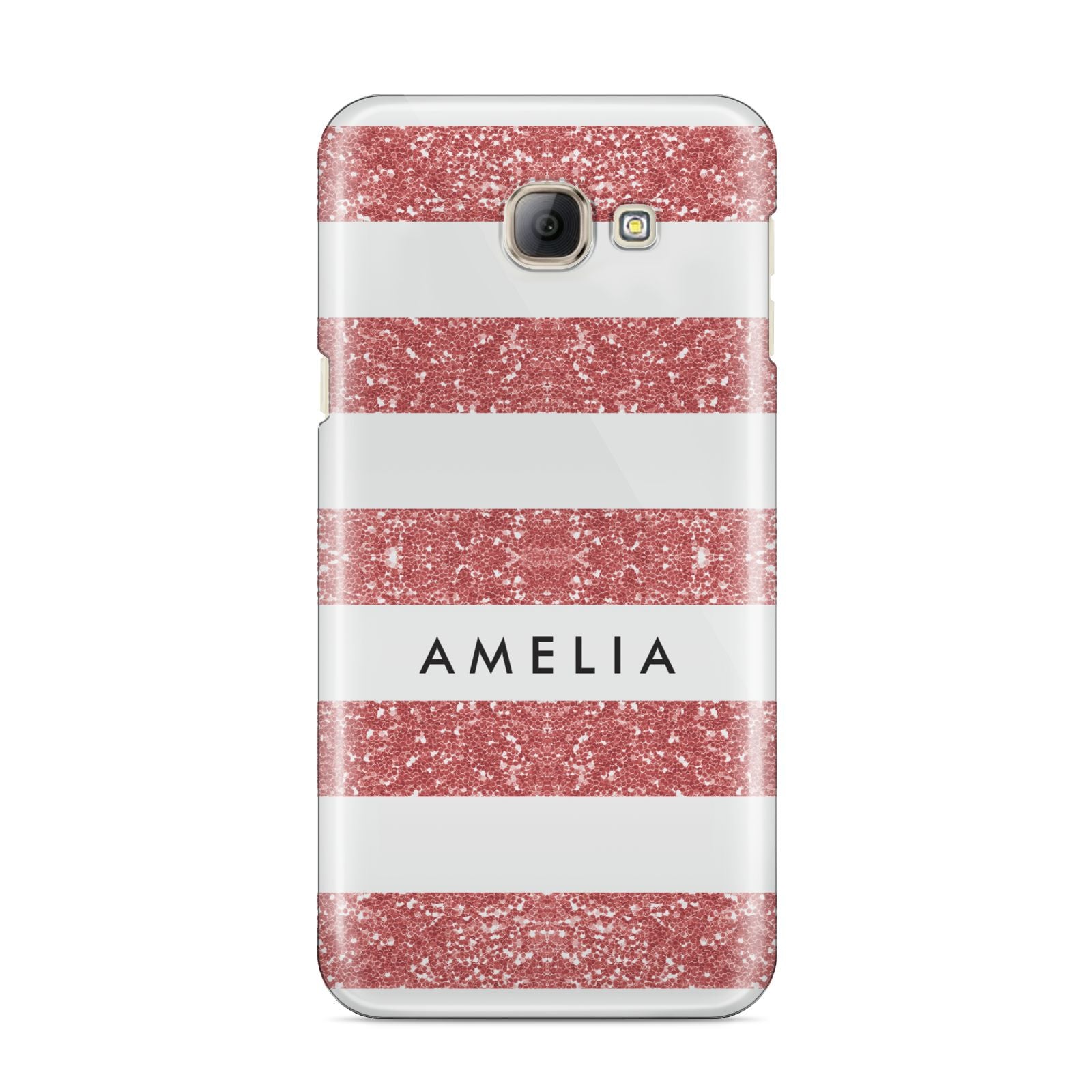 Personalised Glitter Effect Name Initials Samsung Galaxy A8 2016 Case