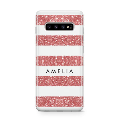 Personalised Glitter Effect Name Initials Samsung Galaxy S10 Case