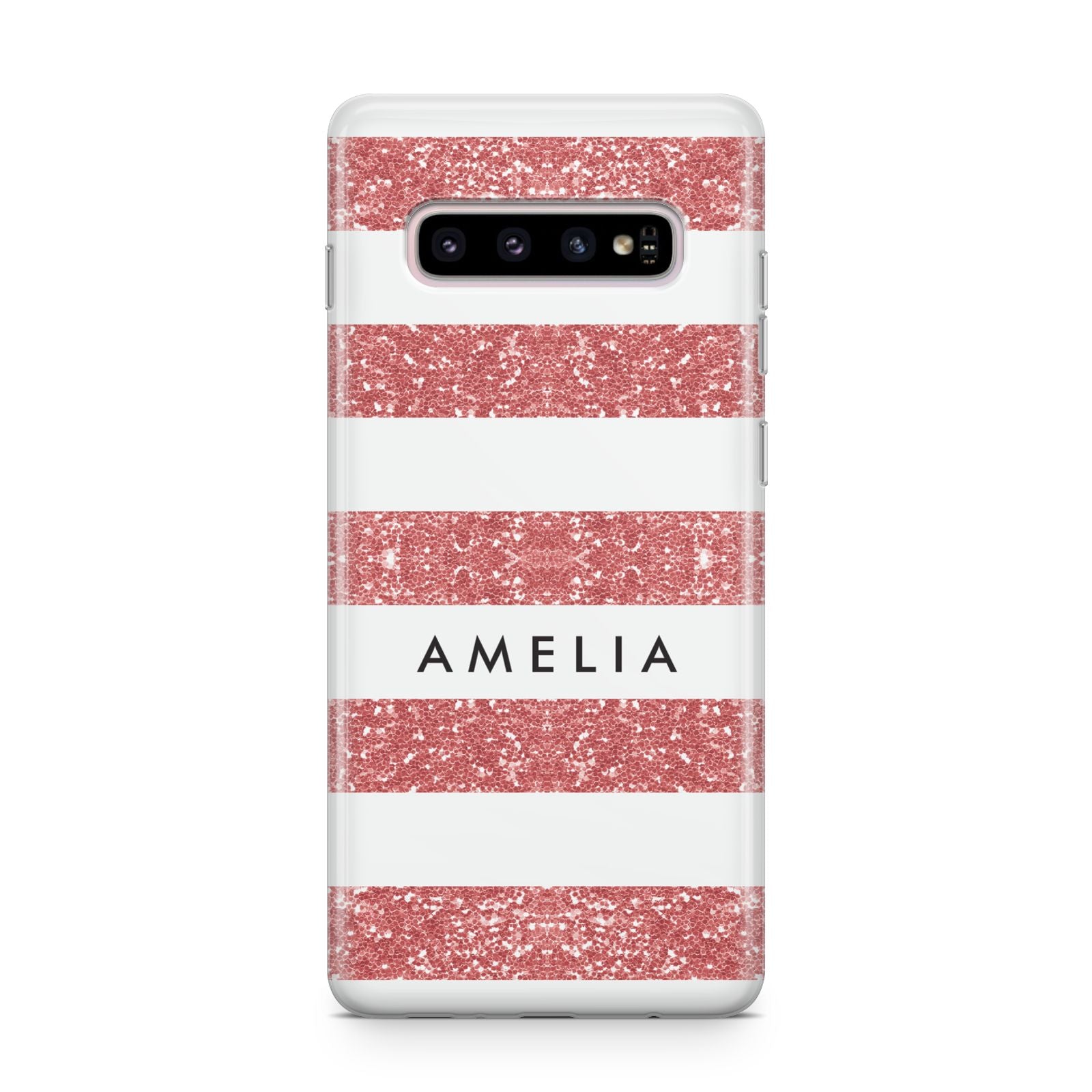 Personalised Glitter Effect Name Initials Samsung Galaxy S10 Plus Case