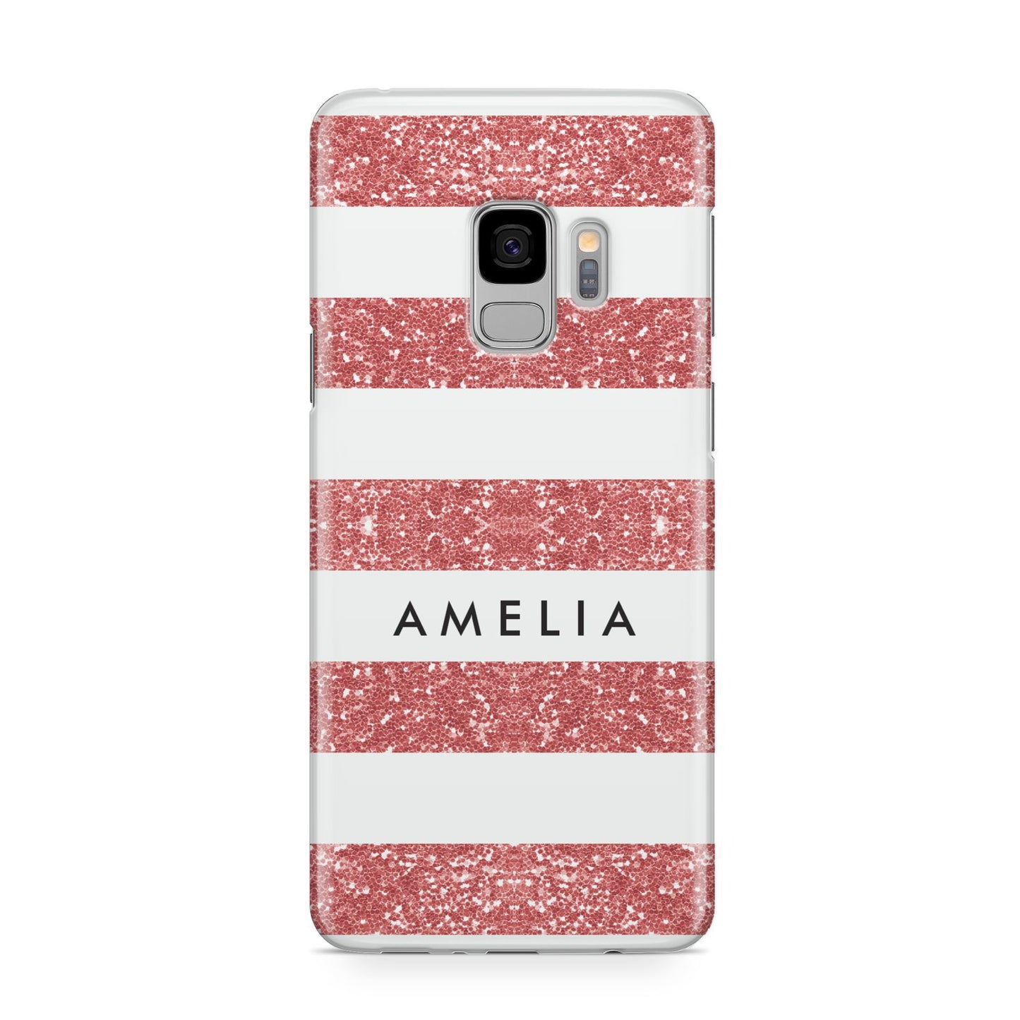Personalised Glitter Effect Name Initials Samsung Galaxy S9 Case