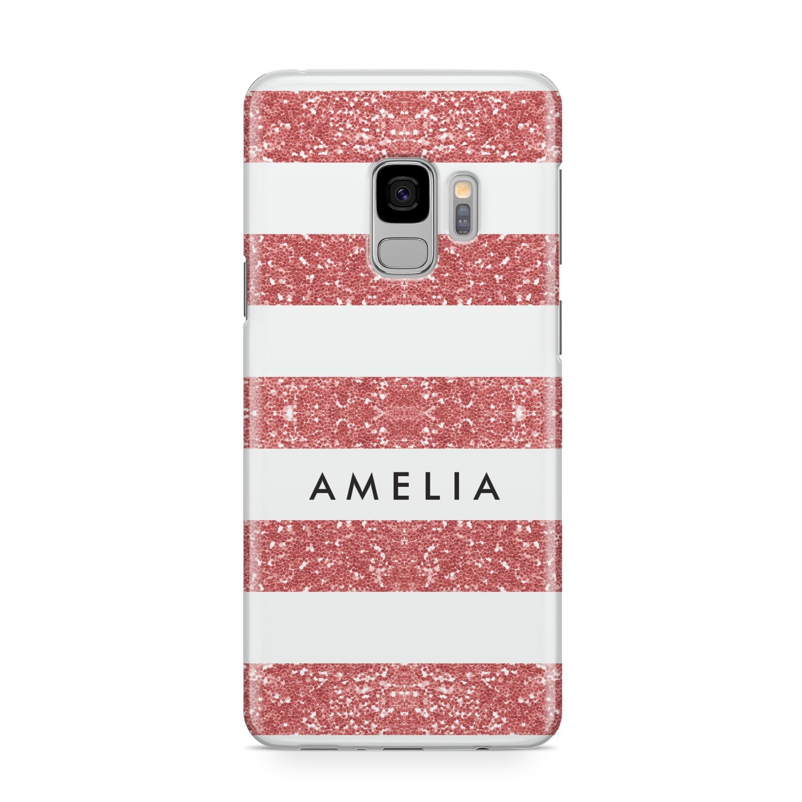 Personalised Glitter Effect Name Initials Samsung Galaxy S9 Case