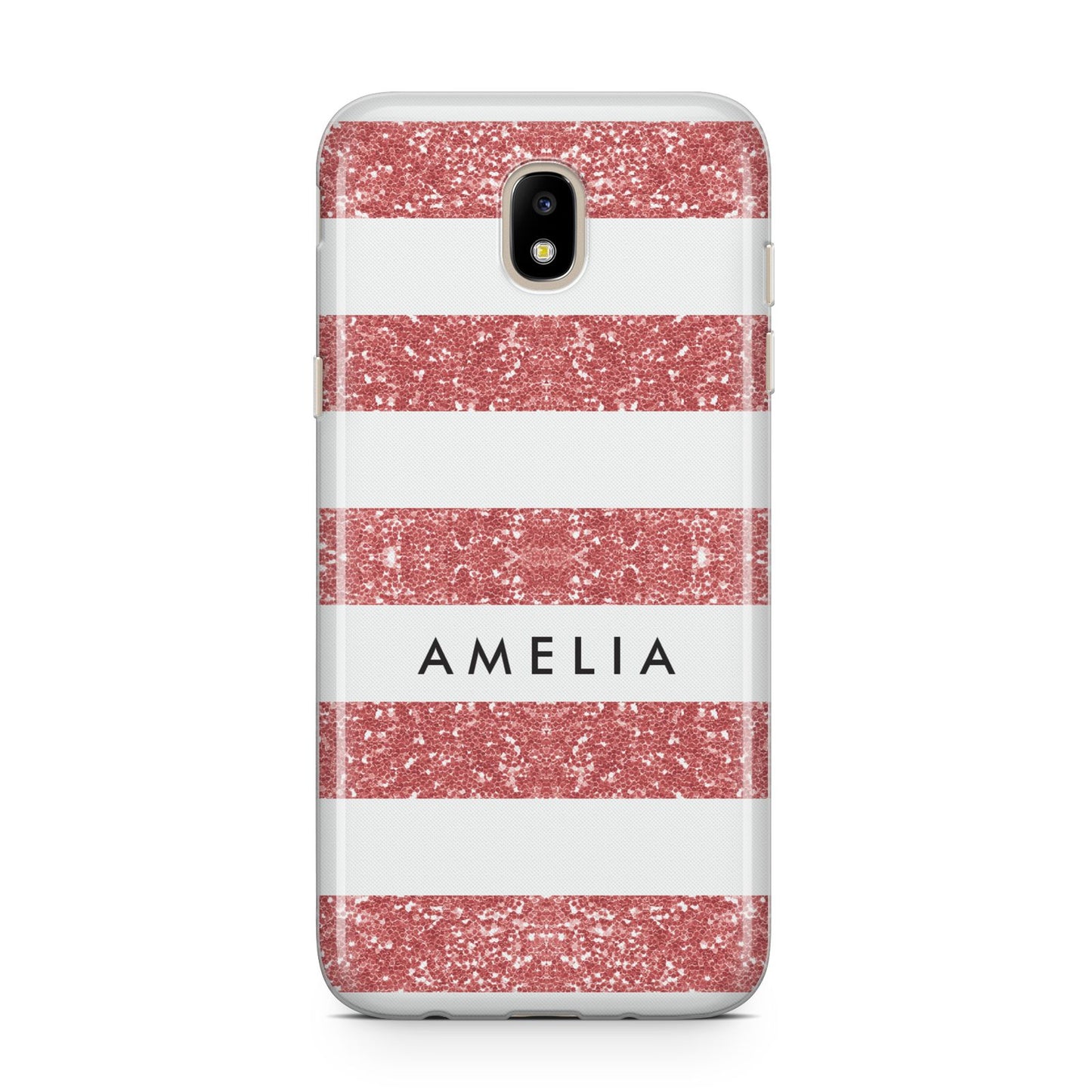 Personalised Glitter Effect Name Initials Samsung J5 2017 Case