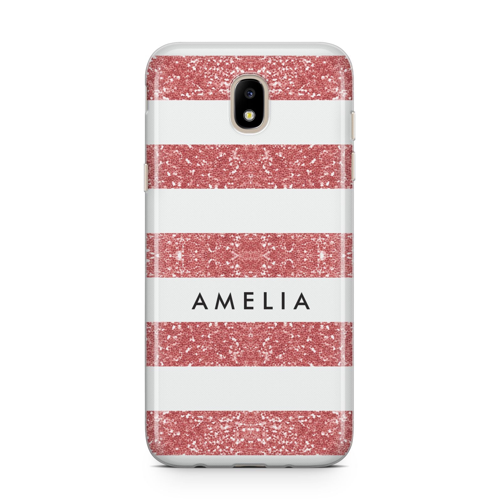 Personalised Glitter Effect Name Initials Samsung J5 2017 Case