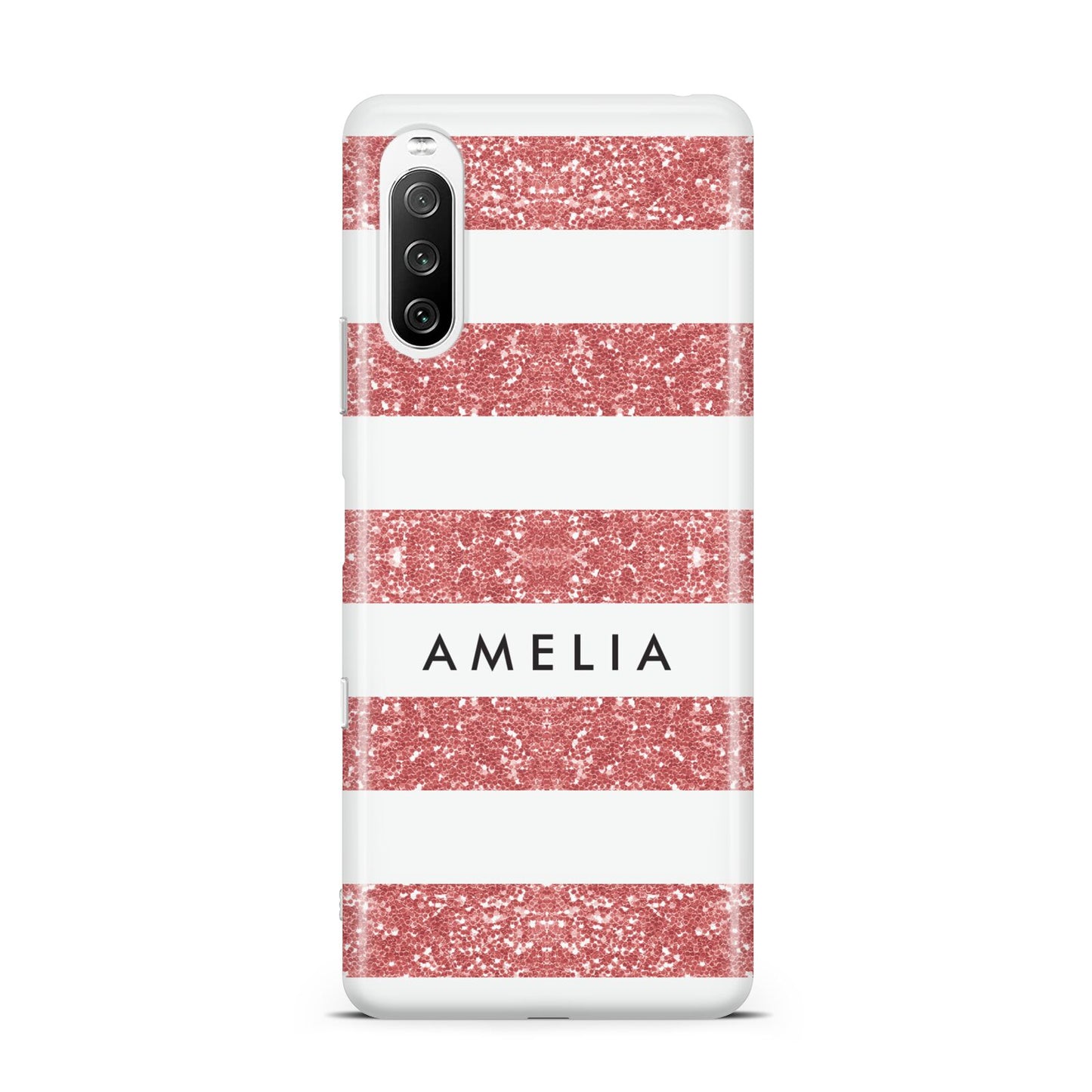 Personalised Glitter Effect Name Initials Sony Xperia 10 III Case