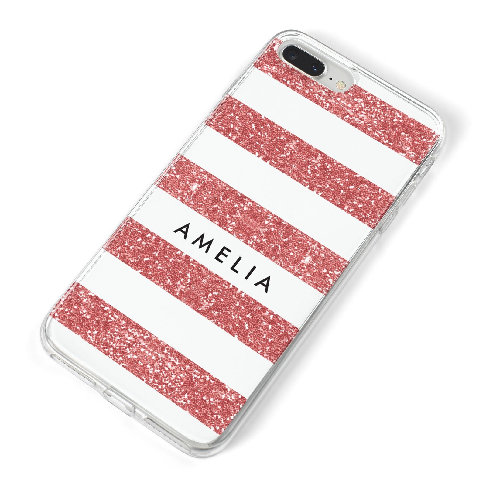 Personalised Glitter Effect Name Initials iPhone 8 Plus Bumper Case on Silver iPhone Alternative Image