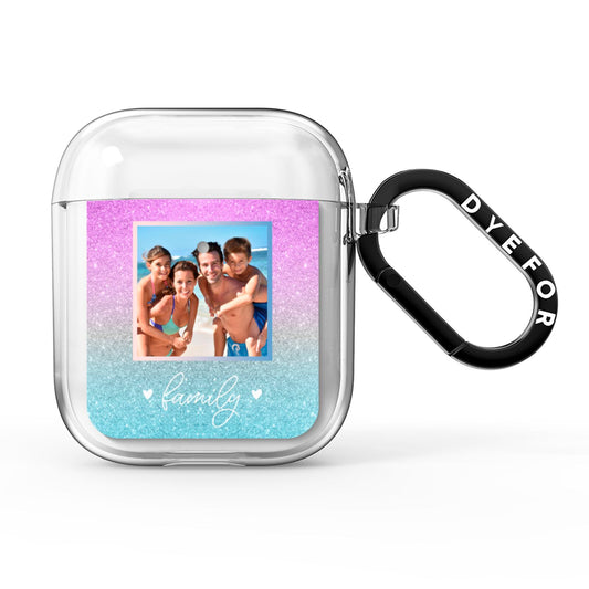 Personalised Glitter Photo AirPods Clear Case