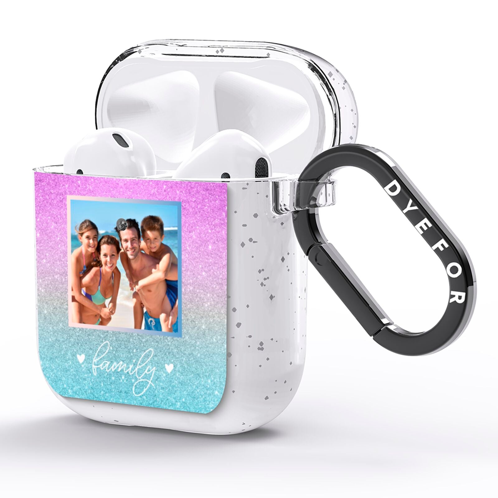 Personalised Glitter Photo AirPods Glitter Case Side Image
