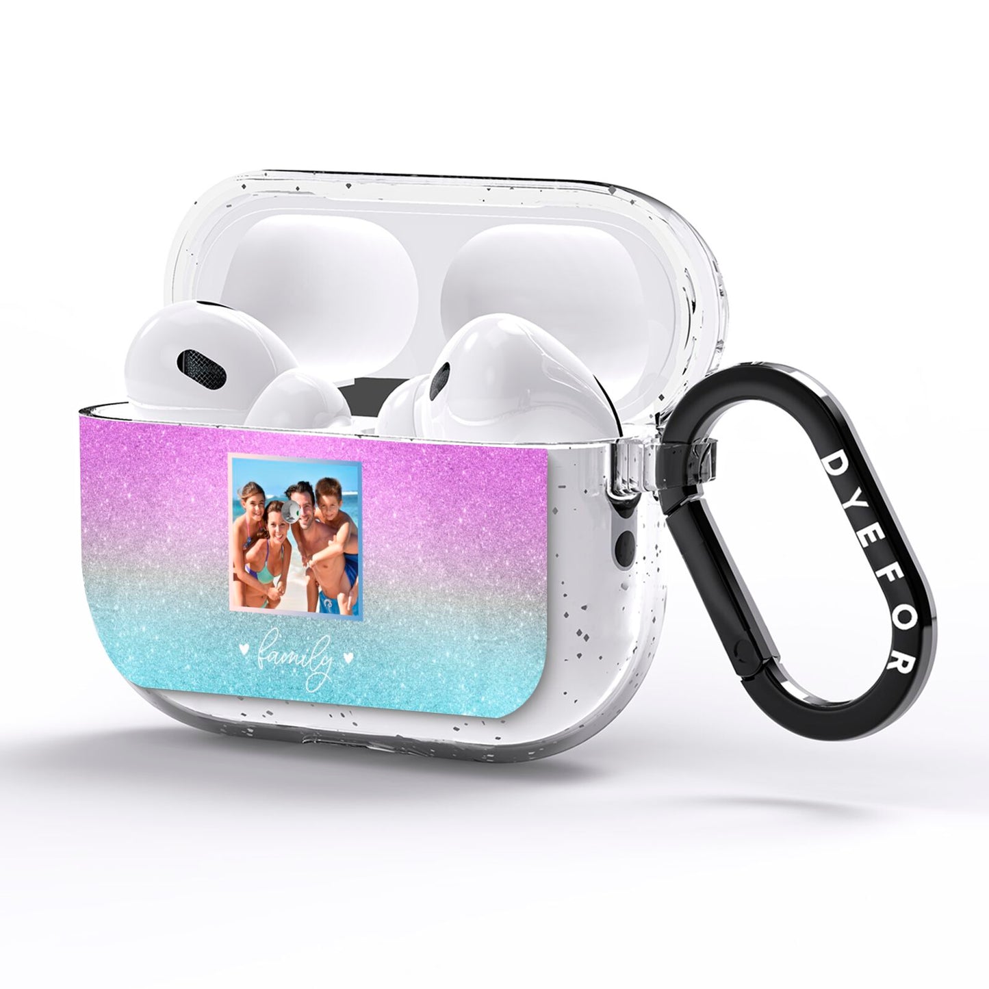 Personalised Glitter Photo AirPods Pro Glitter Case Side Image