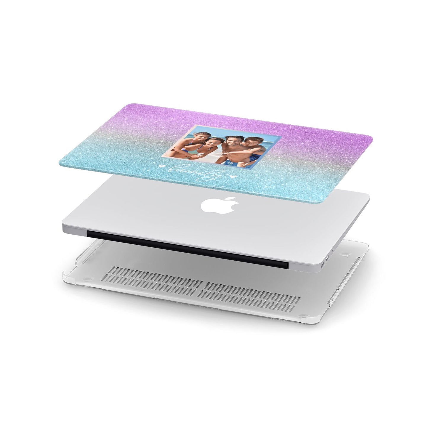 Personalised Glitter Photo Apple MacBook Case in Detail